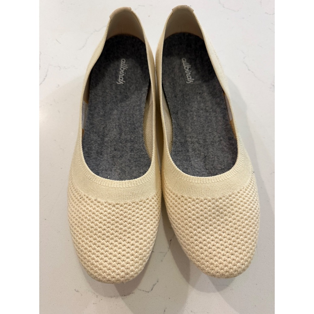 Allbirds Tree Breezers Cream Eucalyptus Knit Ballet Flats Womens 10.5 TBW10.5